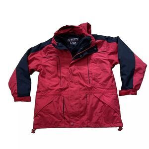 KENPO OUTERWEAR Heavy Snow Jacket Boys M 12/14 Red Fleece Lined Hood Tech GORP